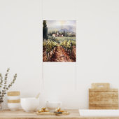 Franse wijngaard Landscape Art Print Poster (Keuken)