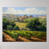 Franse wijngaard Landscape Art Print Poster (Voorkant)