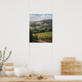 Franse wijngaard Landscape Art Print Poster (Keuken)
