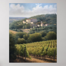 Franse wijngaard Landscape Art Print Poster