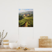 Franse wijngaard Landscape Art Print Poster (Keuken)