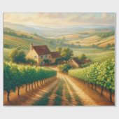 Franse wijngaard olieverfschilderij Decoupage Cadeaupapier (Vlak)