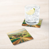 Franse wijngaard olieverfschilderij Decoupage Kartonnen Onderzetters (Insitu)