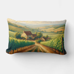 Franse wijngaard olieverfschilderij Decoupage Kussen