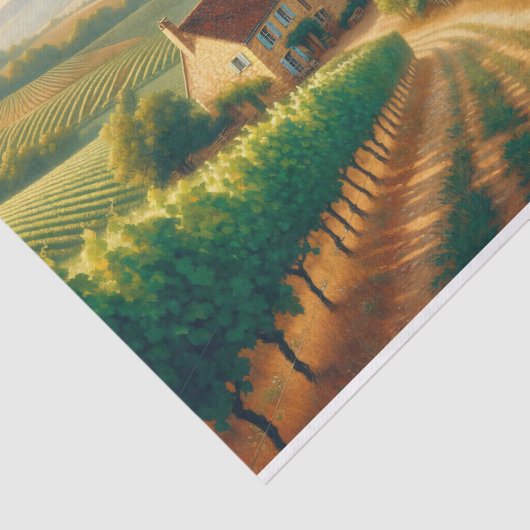 Franse wijngaard olieverfschilderij Decoupage Tissuepapier (Detail)