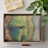 Franse wijngaard olieverfschilderij Decoupage Tissuepapier (Geschenk)