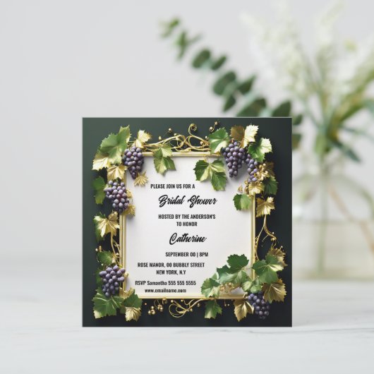 Franse wijnmakerij wijngaard druiven tuin vrijgeze feestdagenkaart (Staand voorkant)