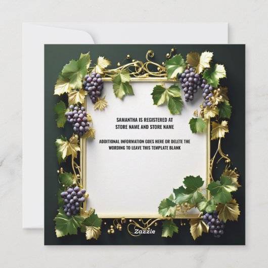 Franse wijnmakerij wijngaard druiven tuin vrijgeze feestdagenkaart (Achterkant)