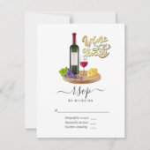 Franse wijnproeverij huwelijksfeest RSVP kaartje (Voorkant)