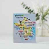 Franse wijnregio kaart (Staand voorkant)