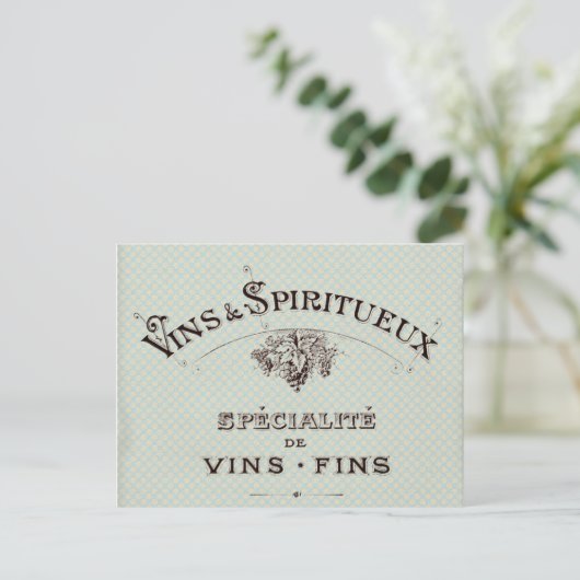  Franse wijntypografie Briefkaart (Staand voorkant)