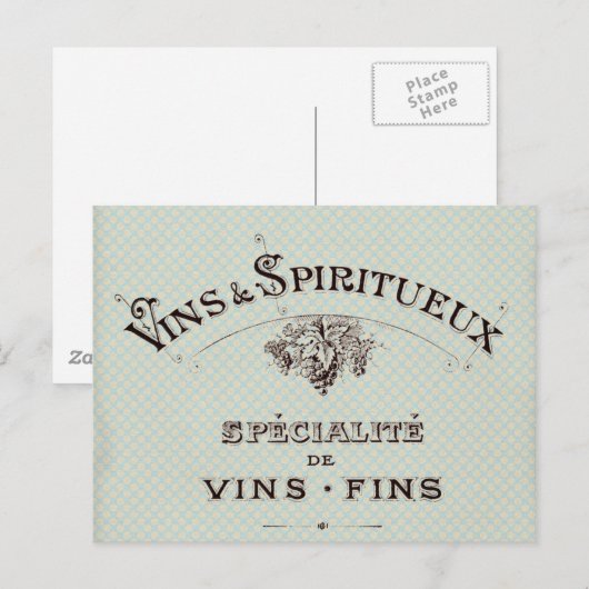  Franse wijntypografie Briefkaart (Voorkant / Achterkant)