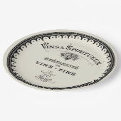  Franse wijntypografie op beige Papieren Bordje (Gekanteld)