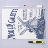 Franse windmollen blauwe typografie - Oude tekst l Tissuepapier (Craft)