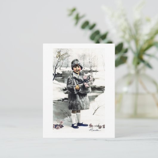 -Franse winter Briefkaart (Staand voorkant)