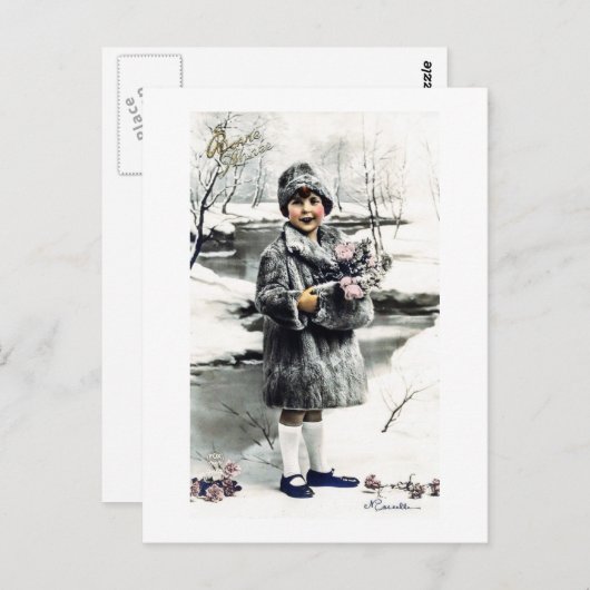 -Franse winter Briefkaart (Voorkant / Achterkant)