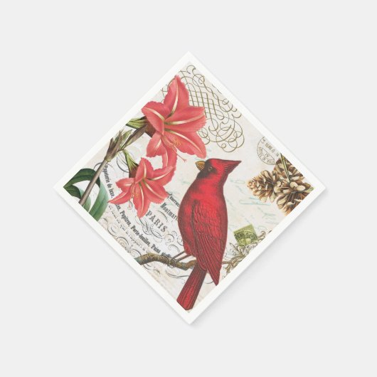  Franse winterkardinaal Servetten (Hoek)