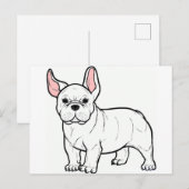 franse witte cartoon briefkaart (Voorkant / Achterkant)