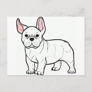 franse witte cartoon briefkaart