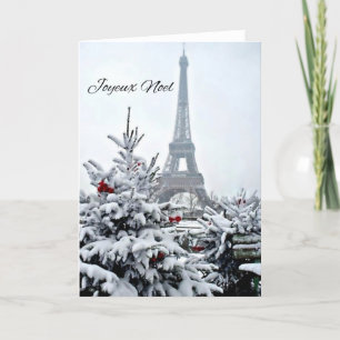 Franse Witte Kerstmis Feestdagen Kaart