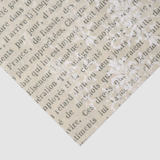 Franse  witte schade Newsprint ontkoppeling Tissuepapier (Detail)