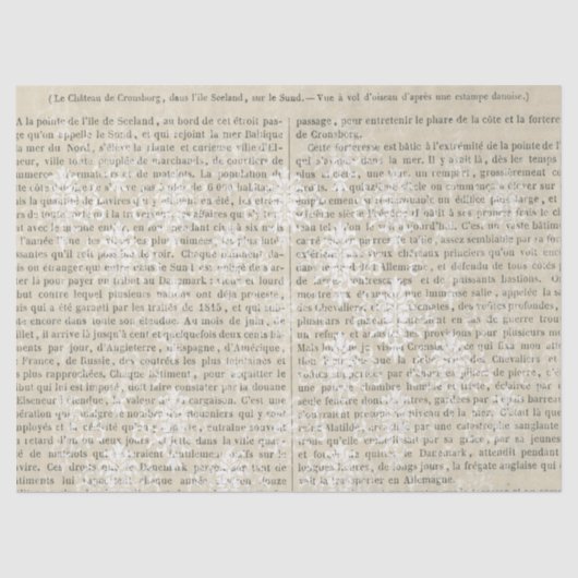 Franse  witte schade Newsprint ontkoppeling Tissuepapier (Voorkant)