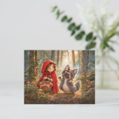 Franse Wolfgezel Forest Wandel Briefkaart (Staand voorkant)