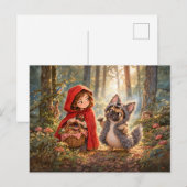 Franse Wolfgezel Forest Wandel Briefkaart (Voorkant / Achterkant)