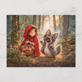 Franse Wolfgezel Forest Wandel Briefkaart