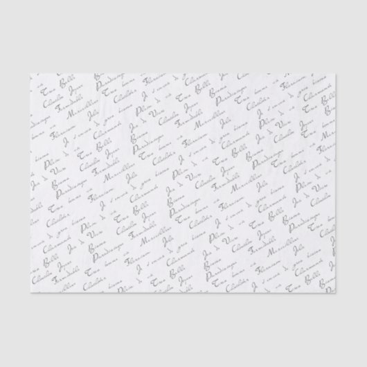 Franse woorden Script Decoupage Patroon Tissue Pap Tissuepapier (Voorkant)