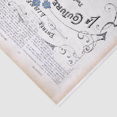 Franse woordenboek pagina Tekst Blauwe bloem Decou Tissuepapier (Detail)