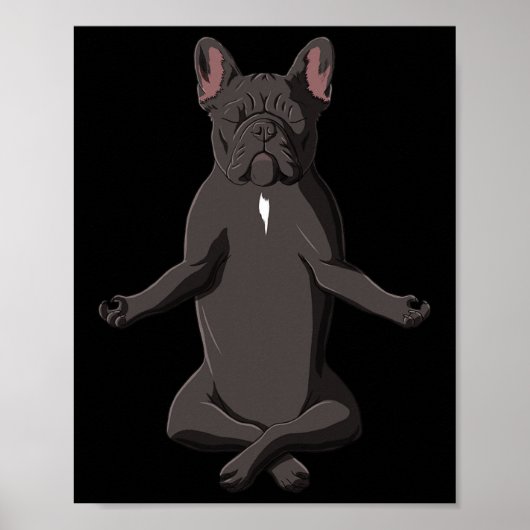 Franse Yoga Hond Franse Bulldog Poster (Voorkant)