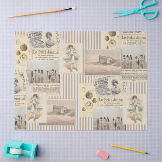  Franse zeebodem ontkoppelingsstreep Tissuepapier (Craft)