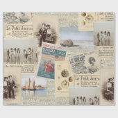 Franse zeewegkinderen collage Cadeaupapier (Vlak)
