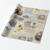  Franse zeewegkinderen collage Cadeaupapier (Uitgerold)