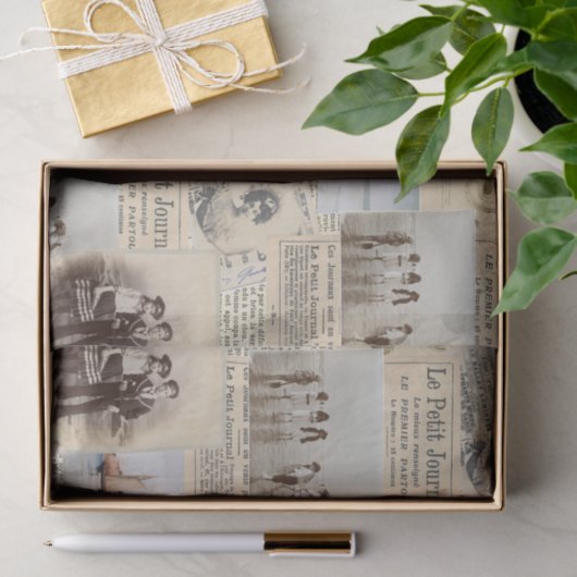  Franse zeewegkinderen collage Tissuepapier (Geschenk)