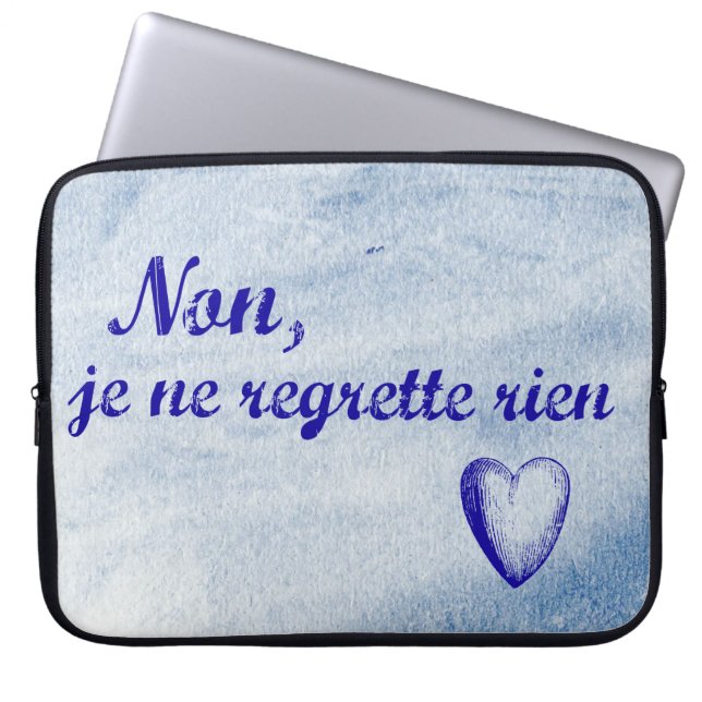 Franse zin "non je ne tret rien": geen spijt laptop sleeve (Voorkant)
