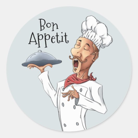 Franse zingende chef ronde sticker (Voorkant)