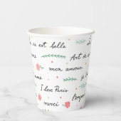 Franse zinnen Party Cups Papieren Bekers (Achterkant)