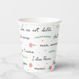 Franse zinnen Party Cups Papieren Bekers