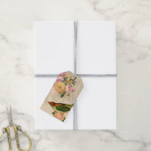 Franse  zongvogels rozen gouden roze bruine roze G Cadeaulabel (Met Touw)