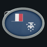 Franse Zuidelijke Antarctische Landen Gesp<br><div class="desc">Patriottische vlag van Franse Zuidelijke en Zuidpoolgebieden.</div>