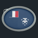 Franse Zuidelijke Antarctische Landen Gesp<br><div class="desc">Patriottische vlag van Franse Zuidelijke en Zuidpoolgebieden.</div>