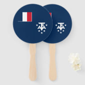 Franse Zuidelijke Antarctische Landen Handwaaier (Voorkant en achterkant)