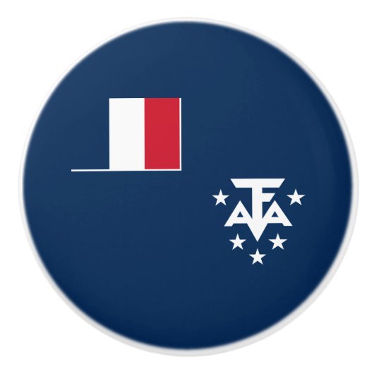 Franse Zuidelijke Antarctische Landen Keramische Knop (Voorkant)