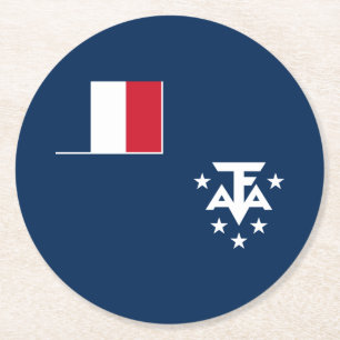 Franse Zuidelijke en Antarctische Gebieden Ronde Kartonnen Onderzetter