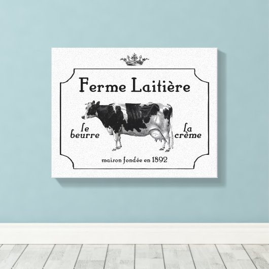 Franse zuivelfabriek Canvas Afdruk (Insitu (Houten vloer))