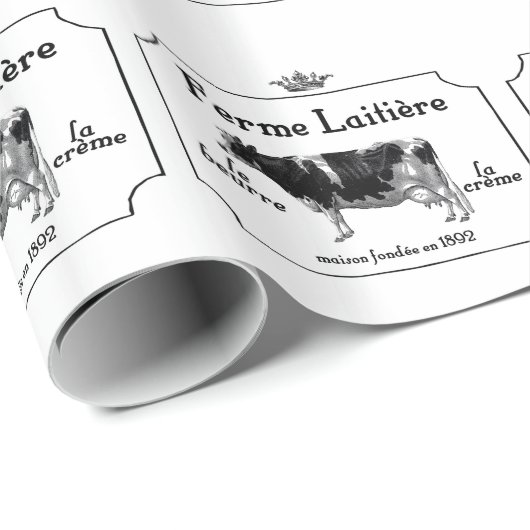  Franse zuivelfabriek met  Koe Cadeaupapier (Rol Hoek)