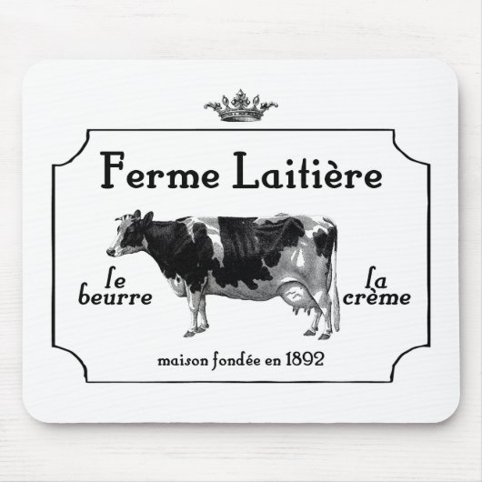  Franse zuivelfabriek met  Koe Muismat (Voorkant)