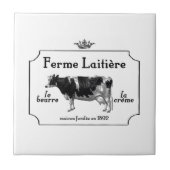  Franse zuivelfabriek met  Koe Tegeltje (Voorkant)